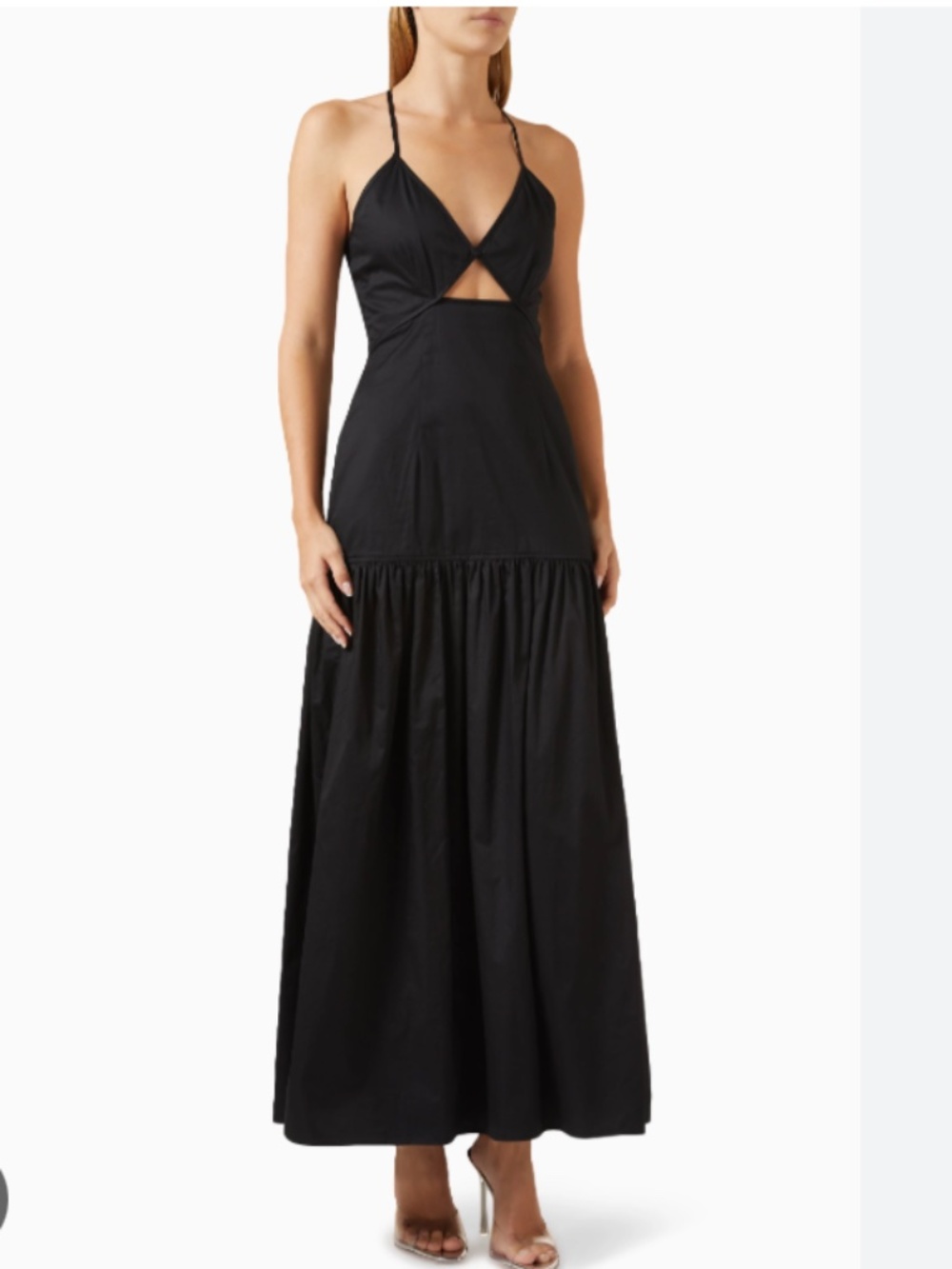 MISHA Marilla Cotton Maxi Dress - Black SMALL